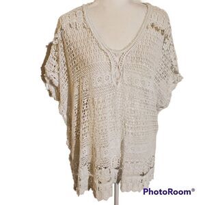 Chicos white crochet swimsuit cover